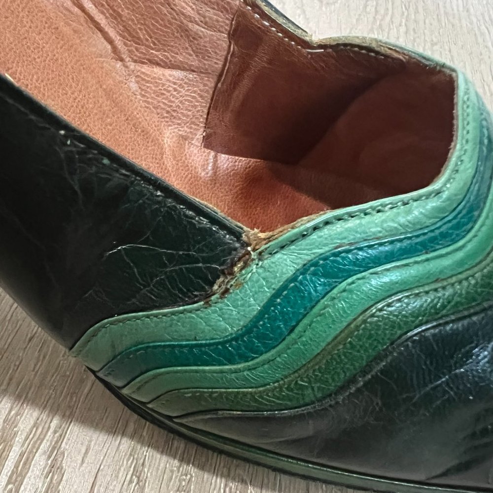 Vintage Mishelle of Roma Green leather pumps - Picture 10 of 11